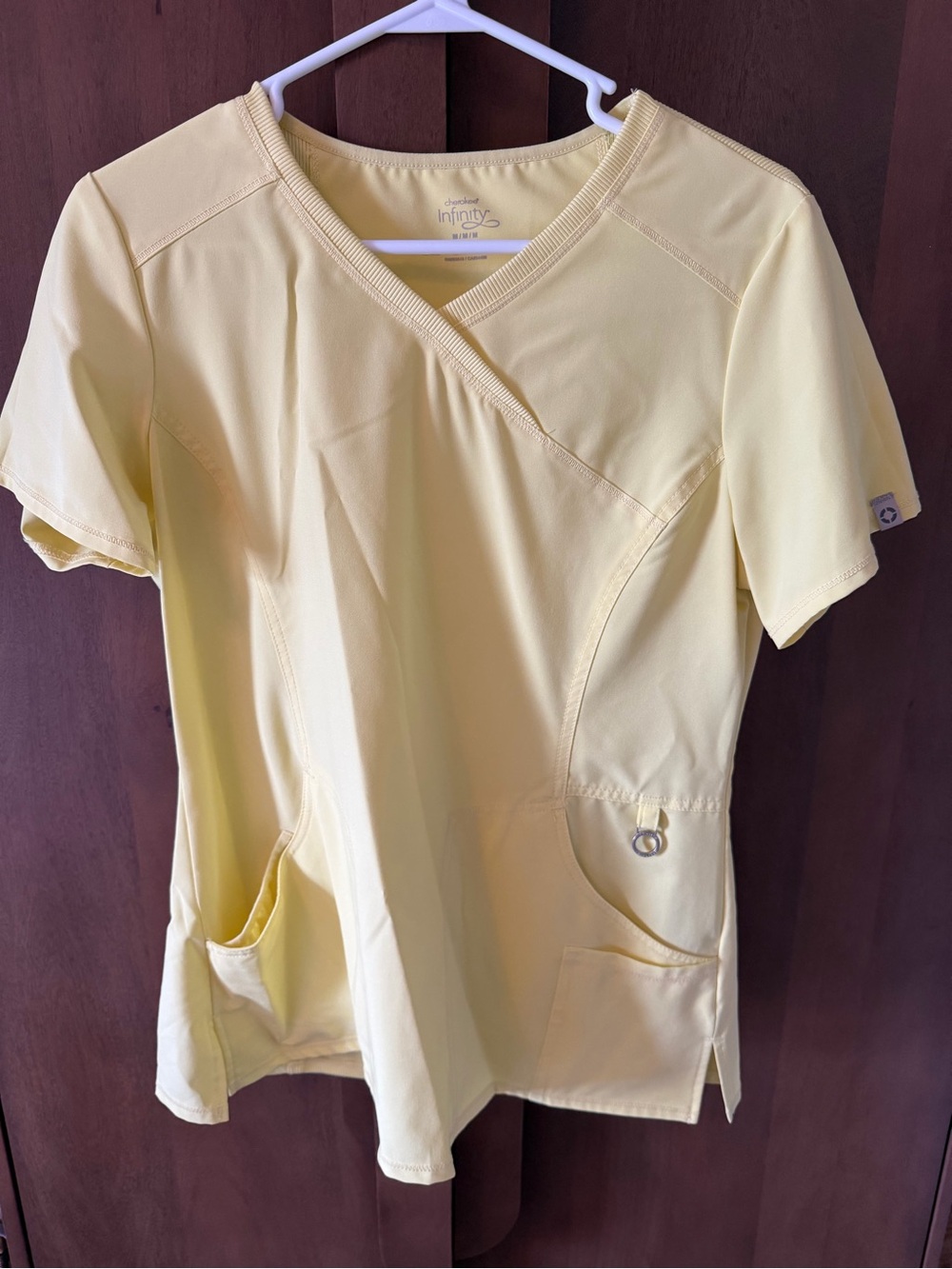 Infinity by Cherokee Women's V-Neck Scrub Top in Light Yellow